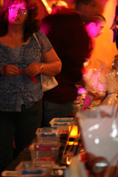 A silent-auction display at Webster Hall
