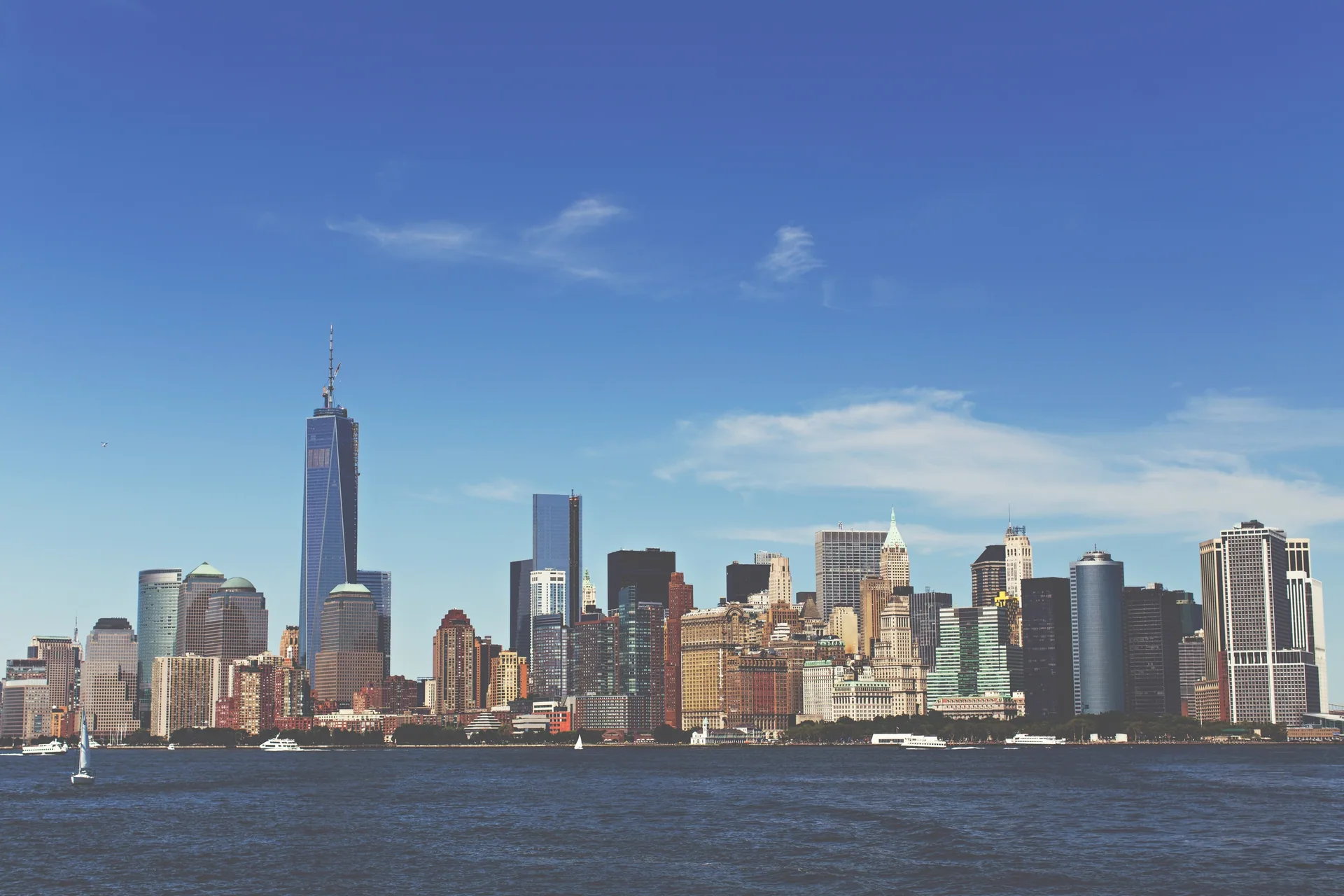 The New York skyline seen across the water